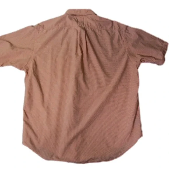 RALPH Lauren Jeans Co. Men's Orange/White Short Sleeve Dress Shirt Size Large - Picture 6 of 7